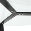 Round Glass Top Dining Table Living Room Kitchen Furniture Characteristic Frame
