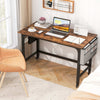 Mobile Computer Desk 120cm Home Office Desk w/ Storage Bag & 2 Headphone Hooks