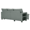3 Seater Grey Linen Fabric Sofa Bed Pull Out Sofabed with Storage Lounge Chaise