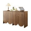 Robust 4-Door Sideboard Storage Cabinet with Adjustable Shelves, Walnut Finish