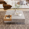 Coffee Table Side Table with Storage Box Modern Square Living Room Furniture