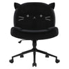 Ergonomic Armless Desk Chair with Wheels, Height Adjustable Fabric Padded Seat