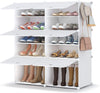Shoe Storage Oversized 2 x 5 Tier Shoe Rack Box for 20 Pair Shoes White