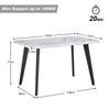 White Dining Table Dining Room Kitchen Garden Table Metal Straight Legs Morden