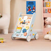 Toddlers Push Toy Montessori Walker Toy with Wheels-Blue