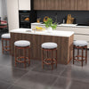 Set of 2 Bar Stools Wooden Counter Height Chair 360° Swivel Kitchen Padded Seat