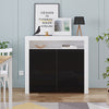 High Gloss 2 Doors Matt Body Sideboard Cupboard Kitchen Buffet Cabinet with LED