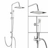 3 Way Square Shower Rigid Riser Kit Waterfall Bath Shower Mixer Tap & Basin Tap
