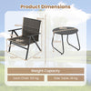 3 Piece Patio Bistro Rattan Furniture Set with 2 Armchair and Table