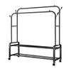 Metal Clothes Rail Double Pole Coat Rack Garment Rack Hanger Shoes Storage Shelf
