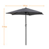 Garden Patio Parasol Sun Shade UV Protection Umbrella Steel Tilting Crank Handle