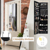 Lockable LED Mirror Jewelry Armoire Wall Mounted/Over Door Jewelry Organizer