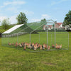 Walk In Chicken Run Galvanized Chicken Coop Hen House w/ Galvanized Frame & Lock