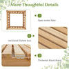 Patio Wooden Bench with Planter Outdoor Conversation Bench Set