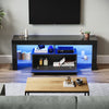Modern High Gloss 140cm LED TV Stand Cabinet Unit Black Stroage Drawer Sideboard