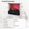 27"/68cm Electric 2000W Fireplace 3-Sided Fireplace Heater with 3-Level Flame