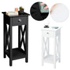 Narrow Slim Side Table Drawer Shelf Storage Cabinet Nightstand Hallway Tidy Unit