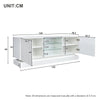 MODERN 160 CM TV UNIT STAND CABINET SIDEBOARD WITH HIGH GLOSS DOORS & LED LIGHTS