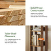 6-Tier Solid Wood Bookshelf, 70.87-Inch Tall Narrow Bookcase with Open Storage