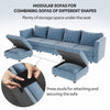 Flamaker Cord Corner Sofa Suite Set Footstool 3 Seater Grey Blue Beige Chairs