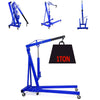 Blue Hydraulic Engine Crane 1 Ton Hoist Lift 1000kg Garage Lifting Stand Wheels