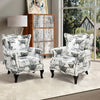 Upholstered Fabric Armchair Wing Fireside Chair Lounge Sofa Cushioned Seat