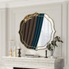 Luxury Accent Wall Art Mirror 80cm Large Decor Mirror with Gold Beveled Frame UK