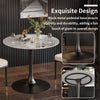 FATIVO 100cm Tall Marble Tulip Dining Table Round Bar Coffee Table Casual Studio