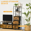 Industrial Storage Cabinet with 2 Shelves 3 Fabric Drawers Rustic Brown