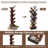 10-Tier Wooden Bookshelf Tree Shaped Display Storage Rack Utility Organizer Rack
