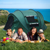 3-4 Man Waterproof Pop up Camping Tent Hiking Outdoor Tent 2 window 2 door floor