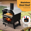 Portable Wood-Fired Pizza Stove with Pizza Stone-Black