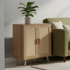 Rattan Door Cabinet Kitchen Living Room Wooden Storage Cupboard Shelf Sideboard