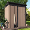 5x3ft Garden Storage Shed Metal Tool Shed Sloped Roof Lockable Door Grey