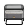 Nesting Coffee Table Side Table with Drawer High-Gloss Tabletop Square Set of 2