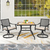 2 Piece Outdoor Swivel Chair Patio Bistro Dining Chair Set w/Cushion