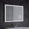 60x80cm Dimmable LED Illuminated Bathroom Wall Mirror with Magnifying/Demister