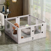 Indoor Tempered Glass Dog Playpen Pet Whelping Pen Box Protective Ledge Inside
