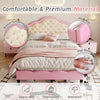 Double Upholstered Bed Frame with Adjustable Chic Button-Tufted Headboard 4ft6