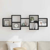 Wall Shelf Black Oak 129x18x42 cm Engineered Wood
