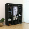 LARGE FABRIC CANVAS WARDROBE WITH HANGING SHELVING CLOTHES STORAGE CLOSET