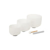 432Hz 8"-12" Set of 3 Chakra Design Quartz Crystal Singing Bowl with Carry Case