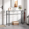 2 Tier Clear Tempered Glass Console Table Hallway Living Room Slim Side Table