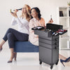 Large Vanity Makeup Beauty Cosmetic Case Trolley Nail Storage Box on Wheels