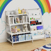 Bookshelf Bookcase with 9 Storage Compartme for Children's Reading Room White