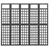 5-Panel Room Divider Trellis Solid Fir Wood Black 201.5x180 cm