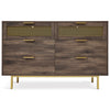 Bedroom Chest of Drawers Storage Cabinet with 6 Drawer Sideboard for Living Room