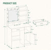 Dressing Table With Mirror And 10 LED Lights, Makeup Vanity Large Drawer Light