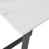 Rectangular Modern Kitchen Furniture Marble Effect Dining Table with Metal Legs
