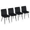 4PCs Dining Chairs Velvet Padded Seat Metal Legs Kitchen Chair Home Office Set